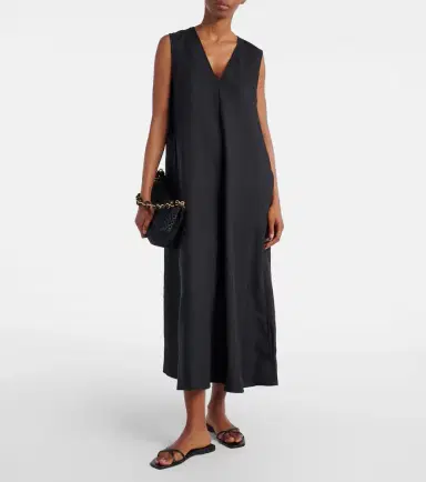 Asceno Nisha linen midi dress | Thumbnail 5 Asceno Nisha linen midi dress | Thumbnail 5