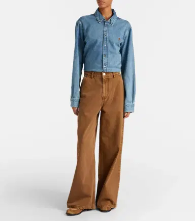 Ami Paris Cotton twill wide-leg pants | Thumbnail 5 Ami Paris Cotton twill wide-leg pants | Thumbnail 5