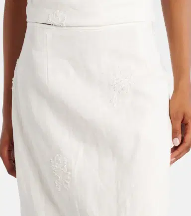 SIR Alessandra embroidered linen midi skirt | Thumbnail 4 SIR Alessandra embroidered linen midi skirt | Thumbnail 4