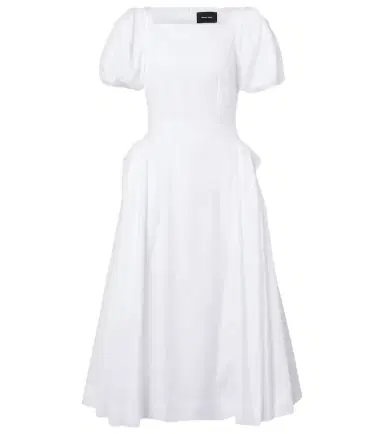 Simone Rocha Puff-sleeve cotton poplin midi dress | Thumbnail 1 Simone Rocha Puff-sleeve cotton poplin midi dress | Thumbnail 1