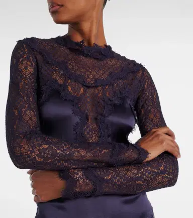 Isabel Marant Dolores lace-trimmed silk-blend satin gown | Thumbnail 2 Isabel Marant Dolores lace-trimmed silk-blend satin gown | Thumbnail 2