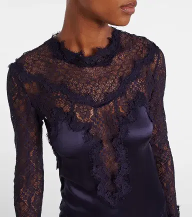 Isabel Marant Dolores lace-trimmed silk-blend satin gown | Thumbnail 4 Isabel Marant Dolores lace-trimmed silk-blend satin gown | Thumbnail 4