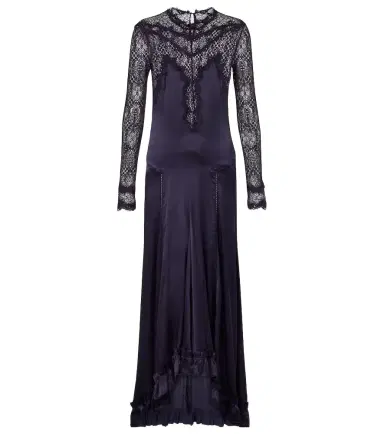 Isabel Marant Dolores lace-trimmed silk-blend satin gown | Thumbnail 1 Isabel Marant Dolores lace-trimmed silk-blend satin gown | Thumbnail 1