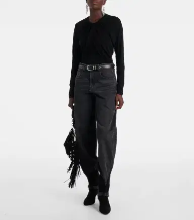 Isabel Marant Gaetane draped jersey top | Thumbnail 2 Isabel Marant Gaetane draped jersey top | Thumbnail 2