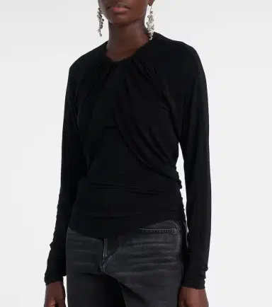 Isabel Marant Gaetane draped jersey top | Thumbnail 3 Isabel Marant Gaetane draped jersey top | Thumbnail 3