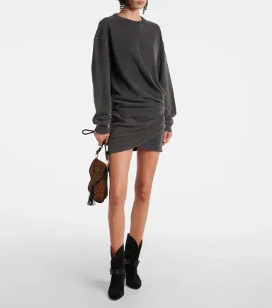 Marant Étoile Pipper gathered cotton sweatshirt dress | Thumbnail 5 Marant Étoile Pipper gathered cotton sweatshirt dress | Thumbnail 5