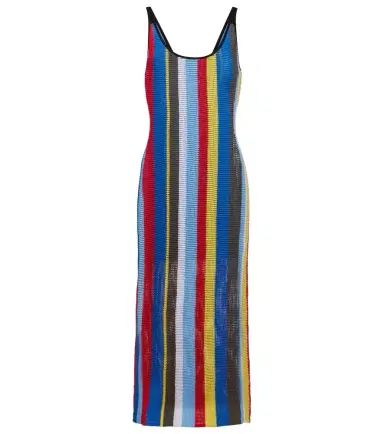 Staud Jessica striped crochet midi dress | Thumbnail 1 Staud Jessica striped crochet midi dress | Thumbnail 1
