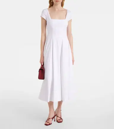 Staud Wells pleated midi dress | Thumbnail 2 Staud Wells pleated midi dress | Thumbnail 2
