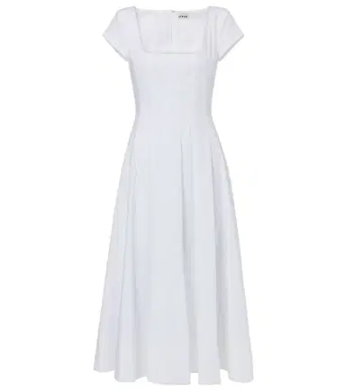 Staud Wells pleated midi dress | Thumbnail 1 Staud Wells pleated midi dress | Thumbnail 1