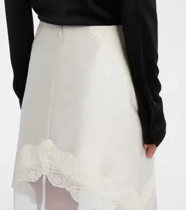 Jil Sander Lace-trimmed satin midi skirt | Thumbnail 2 Jil Sander Lace-trimmed satin midi skirt | Thumbnail 2