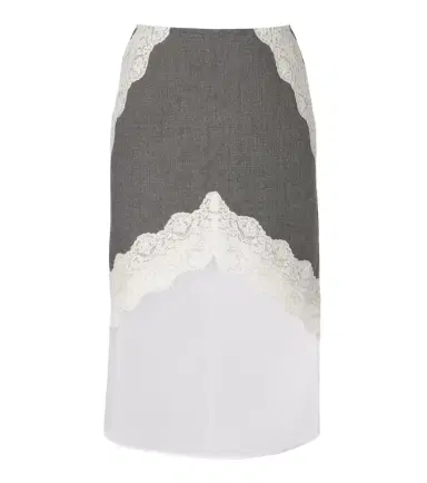 Jil Sander Lace-trimmed wool midi skirt | Thumbnail 1 Jil Sander Lace-trimmed wool midi skirt | Thumbnail 1