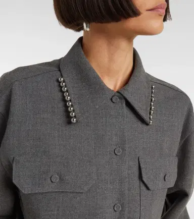 Jil Sander Beaded wool canvas shirt | Thumbnail 4 Jil Sander Beaded wool canvas shirt | Thumbnail 4