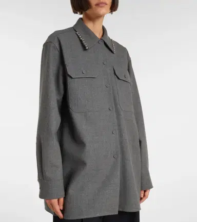 Jil Sander Beaded wool canvas shirt | Thumbnail 6 Jil Sander Beaded wool canvas shirt | Thumbnail 6