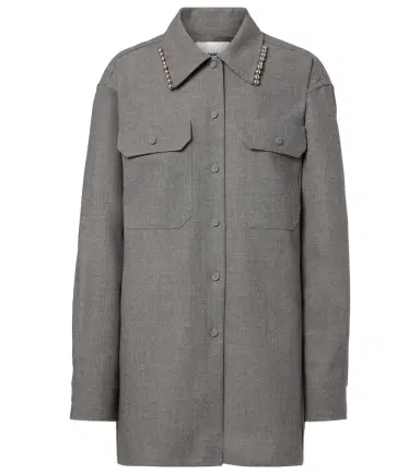 Jil Sander Beaded wool canvas shirt | Thumbnail 1 Jil Sander Beaded wool canvas shirt | Thumbnail 1