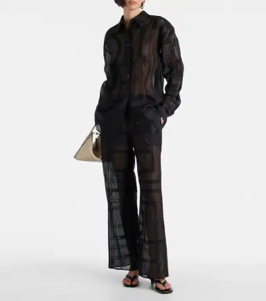 Toteme Embroidered cotton and silk voile shirt | Thumbnail 3 Toteme Embroidered cotton and silk voile shirt | Thumbnail 3