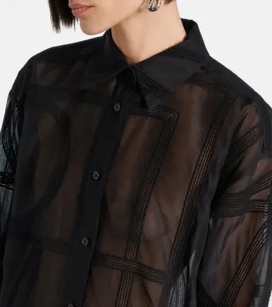Toteme Embroidered cotton and silk voile shirt | Thumbnail 4 Toteme Embroidered cotton and silk voile shirt | Thumbnail 4