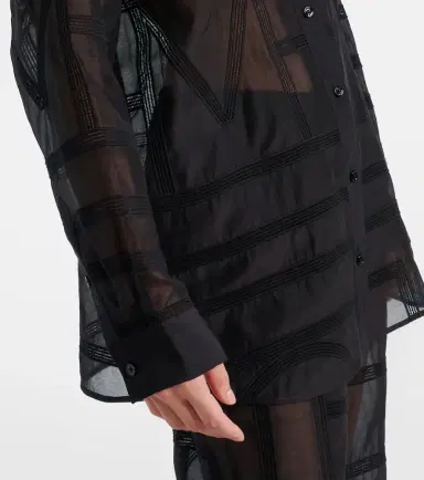 Toteme Embroidered cotton and silk voile shirt | Thumbnail 5 Toteme Embroidered cotton and silk voile shirt | Thumbnail 5