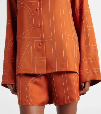 Toteme Monogram silk twill pajama shirt | Thumbnail 4 Toteme Monogram silk twill pajama shirt | Thumbnail 4
