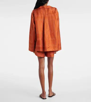 Toteme Monogram silk twill pajama shirt | Thumbnail 5 Toteme Monogram silk twill pajama shirt | Thumbnail 5
