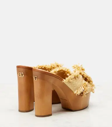 Dolce & Gabbana Raffia-effect platform mules | Thumbnail 4 Dolce & Gabbana Raffia-effect platform mules | Thumbnail 4