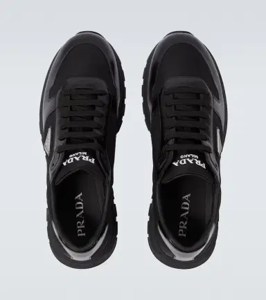 Prada Logo leather-trimmed sneakers | Thumbnail 4 Prada Logo leather-trimmed sneakers | Thumbnail 4