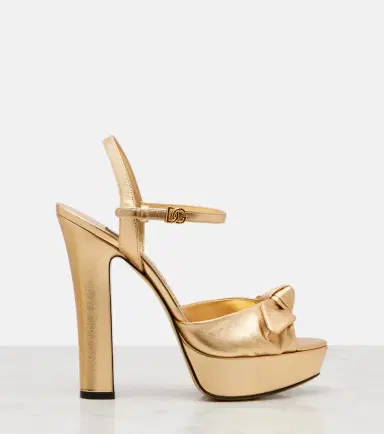 Dolce & Gabbana Metallic leather platform sandal | Thumbnail 2 Dolce & Gabbana Metallic leather platform sandal | Thumbnail 2