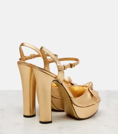 Dolce & Gabbana Metallic leather platform sandal | Thumbnail 3 Dolce & Gabbana Metallic leather platform sandal | Thumbnail 3