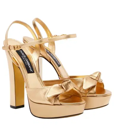 Dolce & Gabbana Metallic leather platform sandal | Thumbnail 1 Dolce & Gabbana Metallic leather platform sandal | Thumbnail 1