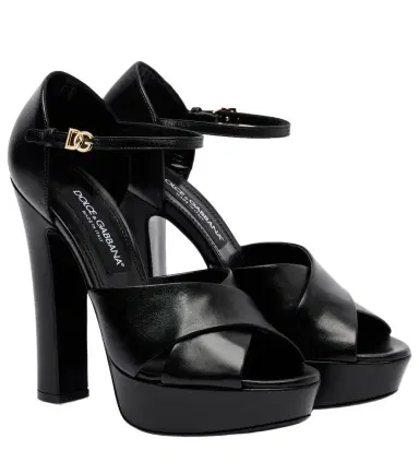 Dolce & Gabbana Leather platform sandals | Thumbnail 1 Dolce & Gabbana Leather platform sandals | Thumbnail 1