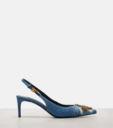 Dolce & Gabbana Embellished 60 denim slingback pumps | Thumbnail 2 Dolce & Gabbana Embellished 60 denim slingback pumps | Thumbnail 2