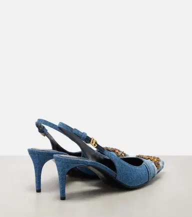 Dolce & Gabbana Embellished 60 denim slingback pumps | Thumbnail 4 Dolce & Gabbana Embellished 60 denim slingback pumps | Thumbnail 4