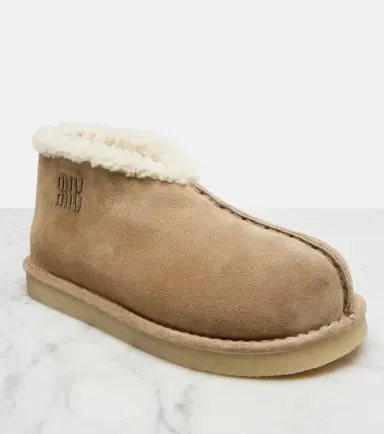 Miu Miu Shearling-lined suede ankle boots | Thumbnail 4 Miu Miu Shearling-lined suede ankle boots | Thumbnail 4