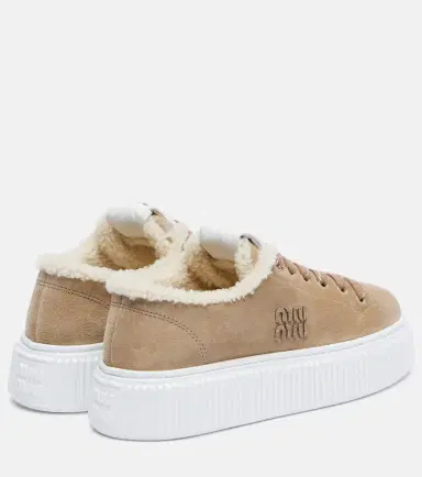 Miu Miu Shearling-lined suede platform sneakers | Thumbnail 2 Miu Miu Shearling-lined suede platform sneakers | Thumbnail 2