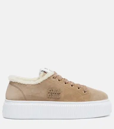 Miu Miu Shearling-lined suede platform sneakers | Thumbnail 3 Miu Miu Shearling-lined suede platform sneakers | Thumbnail 3