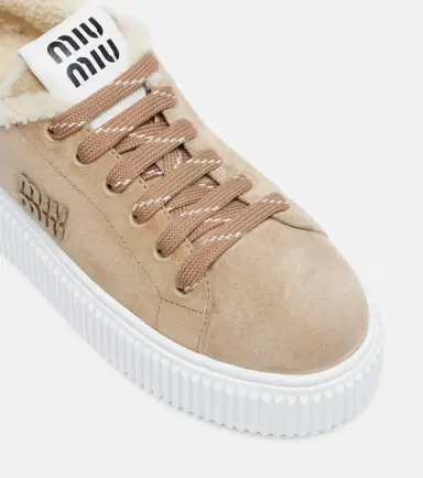 Miu Miu Shearling-lined suede platform sneakers | Thumbnail 4 Miu Miu Shearling-lined suede platform sneakers | Thumbnail 4