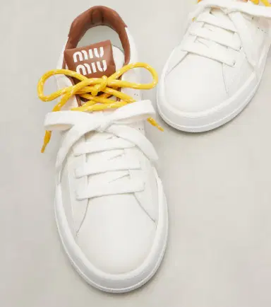 Miu Miu Logo leather sneakers | Thumbnail 2 Miu Miu Logo leather sneakers | Thumbnail 2