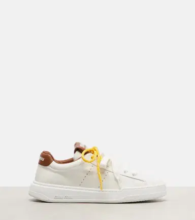 Miu Miu Logo leather sneakers | Thumbnail 3 Miu Miu Logo leather sneakers | Thumbnail 3