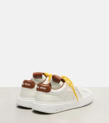 Miu Miu Logo leather sneakers | Thumbnail 4 Miu Miu Logo leather sneakers | Thumbnail 4