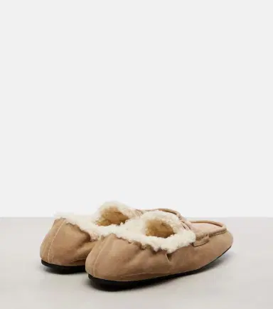 Miu Miu Shearling-lined suede penny loafers | Thumbnail 2 Miu Miu Shearling-lined suede penny loafers | Thumbnail 2