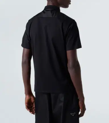 Prada Re-Nylon cotton-blend polo shirt | Thumbnail 3 Prada Re-Nylon cotton-blend polo shirt | Thumbnail 3