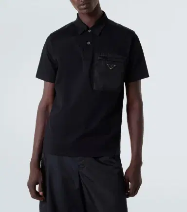 Prada Re-Nylon cotton-blend polo shirt | Thumbnail 4 Prada Re-Nylon cotton-blend polo shirt | Thumbnail 4