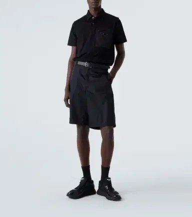 Prada Re-Nylon cotton-blend polo shirt | Thumbnail 5 Prada Re-Nylon cotton-blend polo shirt | Thumbnail 5