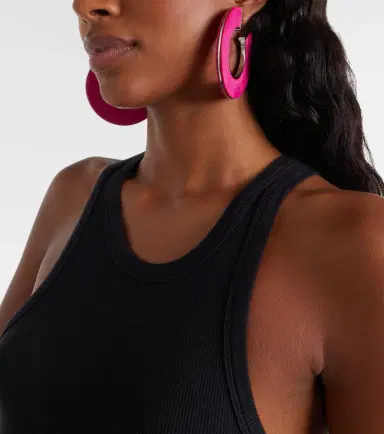 Alaïa Alaïa Leather-trimmed earrings | Thumbnail 5 Alaïa Alaïa Leather-trimmed earrings | Thumbnail 5