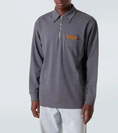Bottega Veneta Intrecciato cotton jersey polo sweater | Thumbnail 4 Bottega Veneta Intrecciato cotton jersey polo sweater | Thumbnail 4
