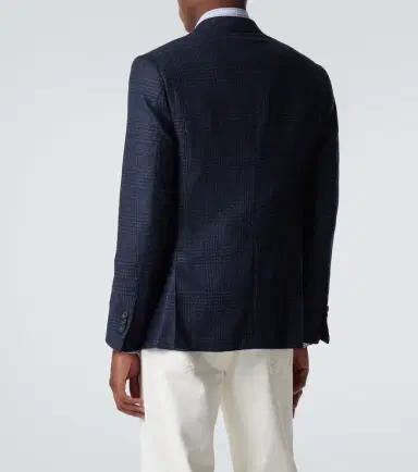 Thom Sweeney Checked wool and silk blazer | Thumbnail 3 Thom Sweeney Checked wool and silk blazer | Thumbnail 3