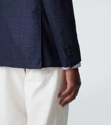 Thom Sweeney Checked wool and silk blazer | Thumbnail 5 Thom Sweeney Checked wool and silk blazer | Thumbnail 5