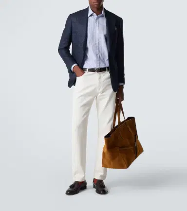 Thom Sweeney Checked wool and silk blazer | Thumbnail 7 Thom Sweeney Checked wool and silk blazer | Thumbnail 7