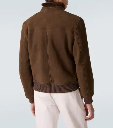 Thom Sweeney Shearling-lined suede bomber jacket | Thumbnail 3 Thom Sweeney Shearling-lined suede bomber jacket | Thumbnail 3