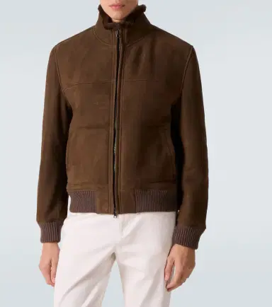 Thom Sweeney Shearling-lined suede bomber jacket | Thumbnail 4 Thom Sweeney Shearling-lined suede bomber jacket | Thumbnail 4