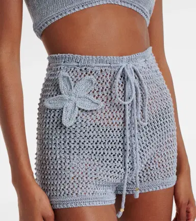Bananhot Zorya open-knit lamé shorts | Thumbnail 4 Bananhot Zorya open-knit lamé shorts | Thumbnail 4